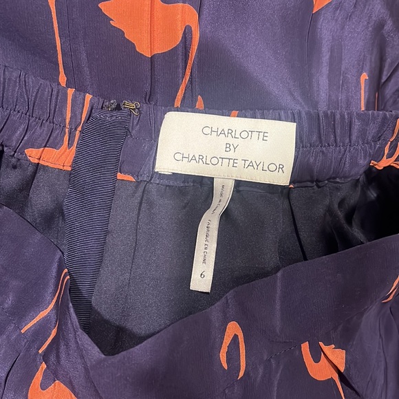 Charlotte Taylor Pink Flamingo Pleated Skirt Anthropologie Stilt Strider - Picture 7 of 8